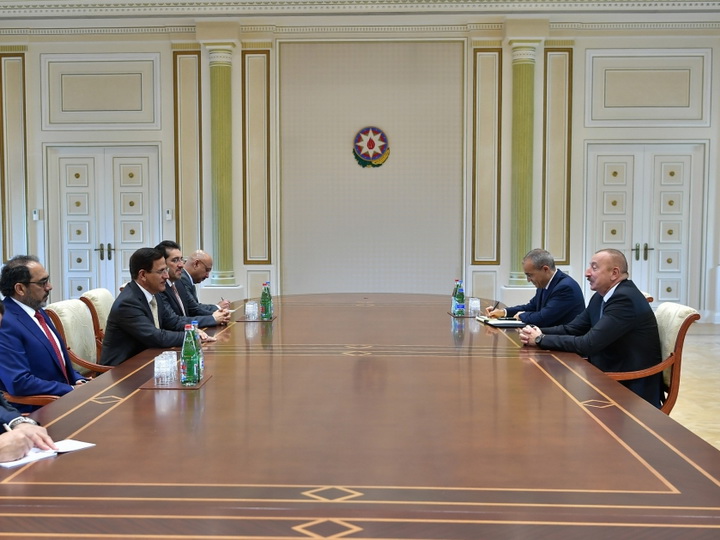 Президент Ильхам Алиев принял делегацию во главе с министром экономики ОАЭ - ФОТО