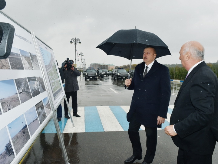 Президент Ильхам Алиев ознакомился с условиями, созданными на новом участке Сумгайытского бульварного комплекса - ФОТО