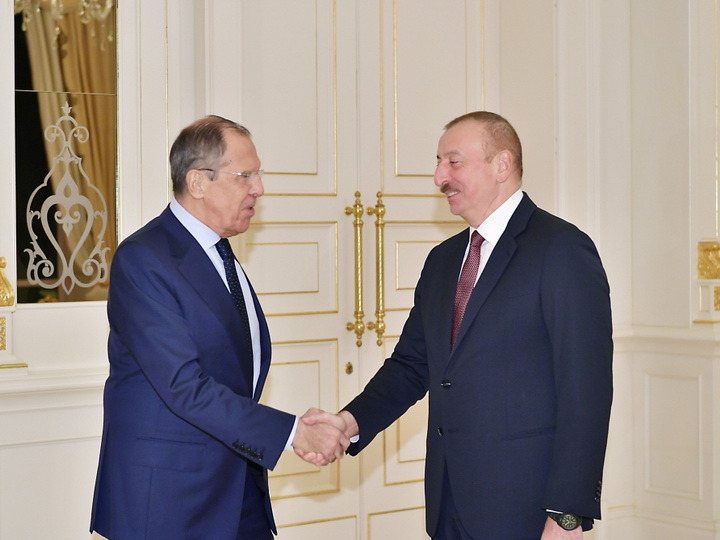 Президент Азербайджана Ильхам Алиев принял министра иностранных дел России - ФОТО
