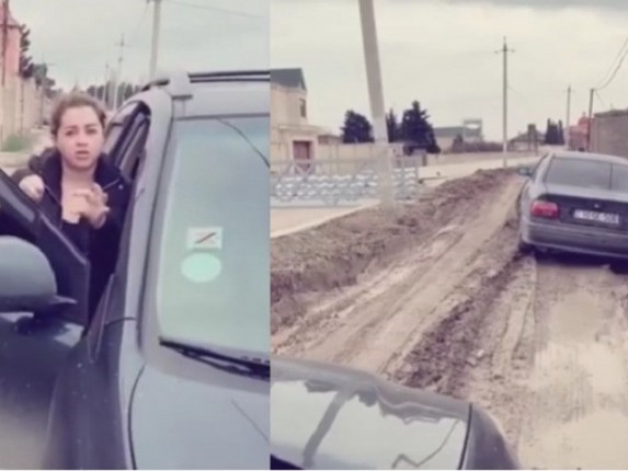 Певица хотела обратить внимание на бездорожье в Баку, но помяла машину соседа – ВИДЕО