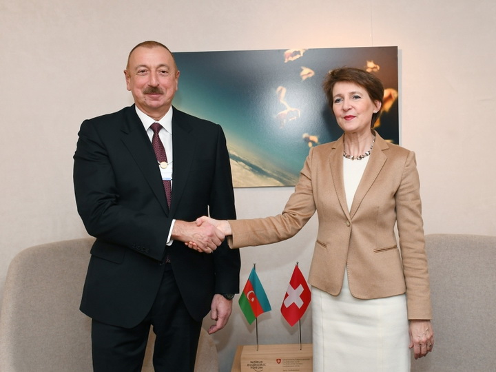 В Давосе состоялась встреча Президента Азербайджана с Президентом Швейцарии - ФОТО
