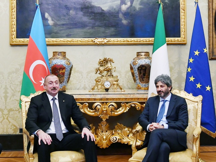 Президент Ильхам Алиев встретился с председателем палаты депутатов Италии - ФОТО