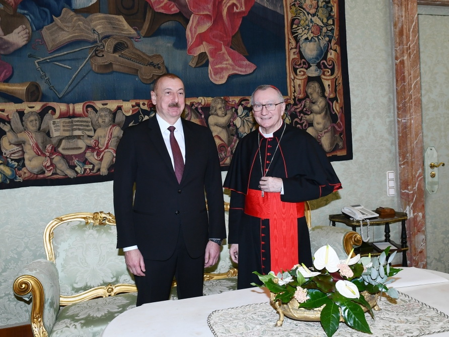 В Ватикане состоялась встреча Президента Ильхама Алиева и государственного секретаря Святого престола кардинала Пьетро Паролини - ФОТО - ВИДЕО