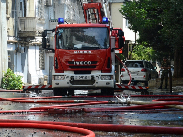 Bakıda yaşayış binasında yanğın olub