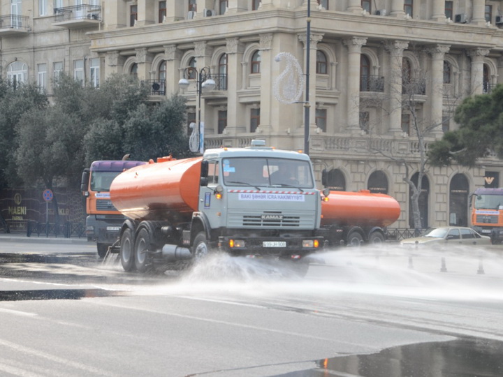 Bakı küçələri hər gün iki dəfə yuyulacaq – FOTO