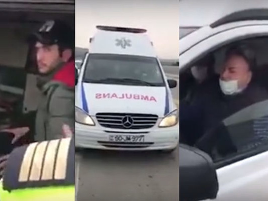 No comment: машина скорой помощи перевозит пассажиров в Баку - ВИДЕО