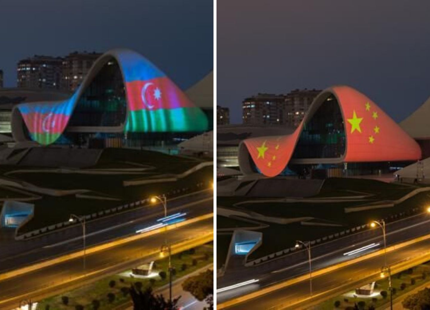 Солидарность: Центр Гейдара Алиева украсился флагами Азербайджана и Китая – ФОТО - ВИДЕО 