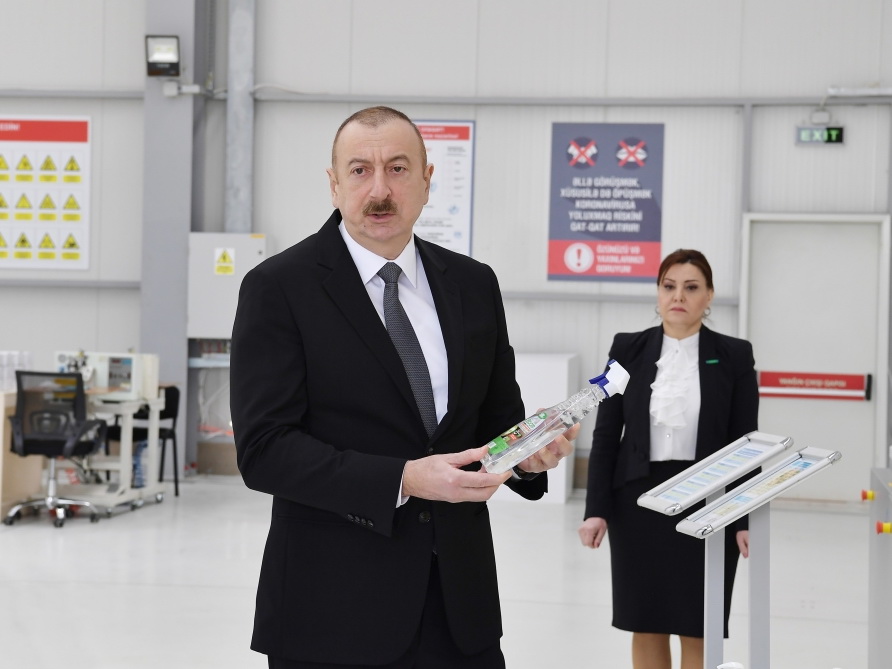 Президент Ильхам Алиев принял участие в открытии предприятия по производству медицинских масок - ФОТО - ВИДЕО