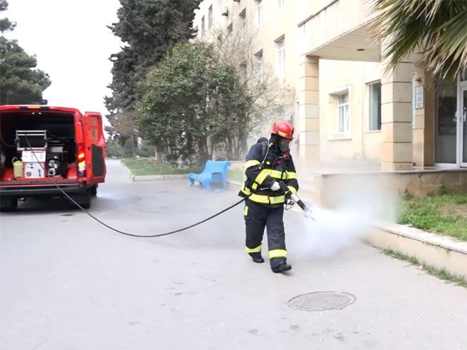 Пожарные МЧС дезинфицируют Баку – ФОТО – ВИДЕО