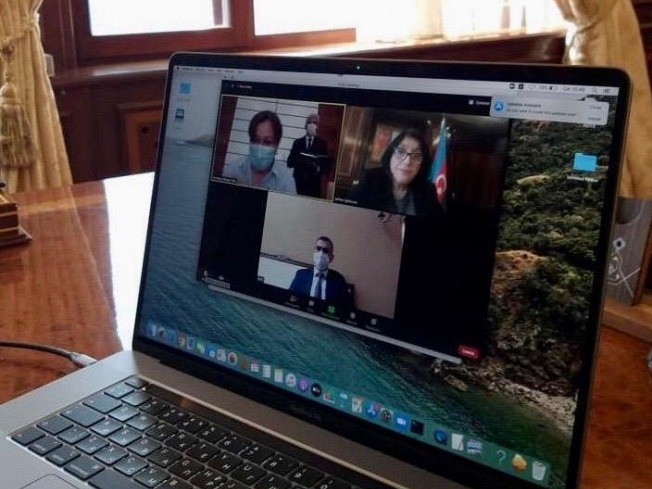 Председатель Милли Меджлиса Сахиба Гафарова провела прием своих избирателей в формате видеоконференции