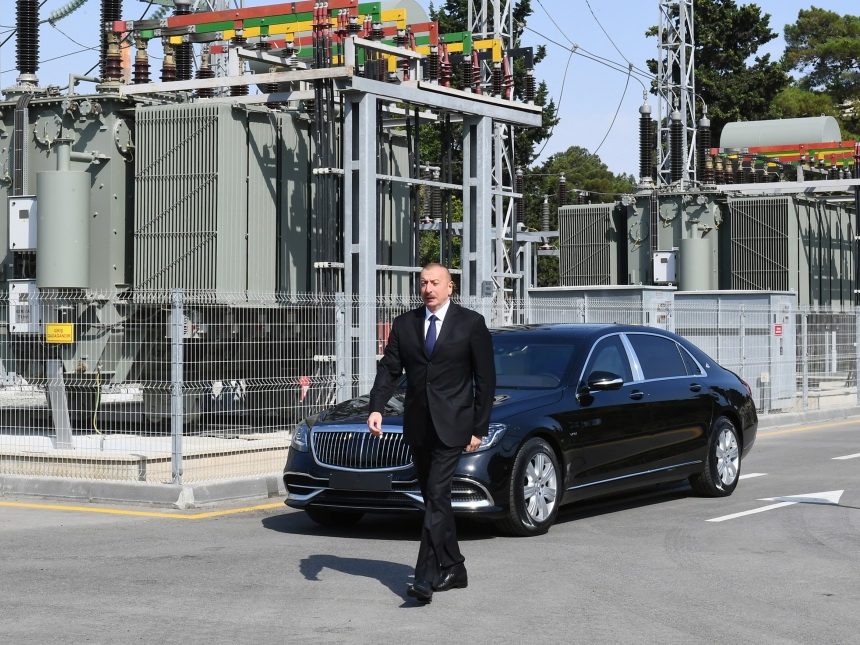 Ильхам Алиев принял участие в открытии подстанции в Баку - ФОТО