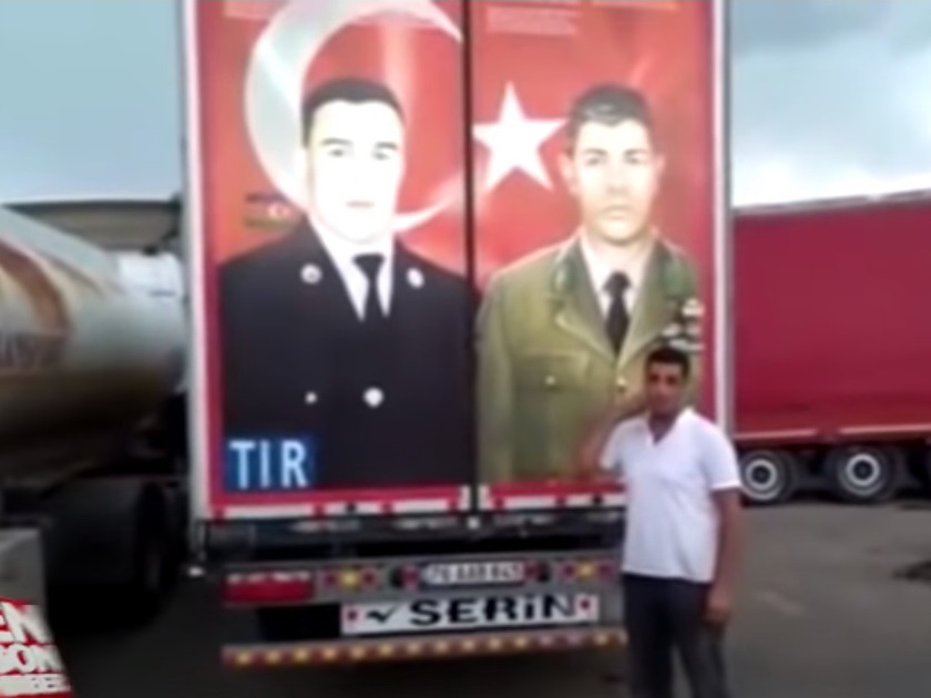 Водитель-турок дал отпор грузинской полиции, пытавшейся снять фотографию Мубариза Ибрагимова с грузовика – ВИДЕО