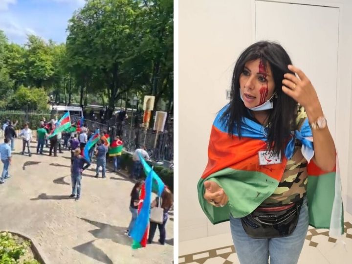 Армянские радикалы закидали камнями азербайджанцев в Брюсселе, ранена сотрудница Real TV - ФОТО - ВИДЕО
