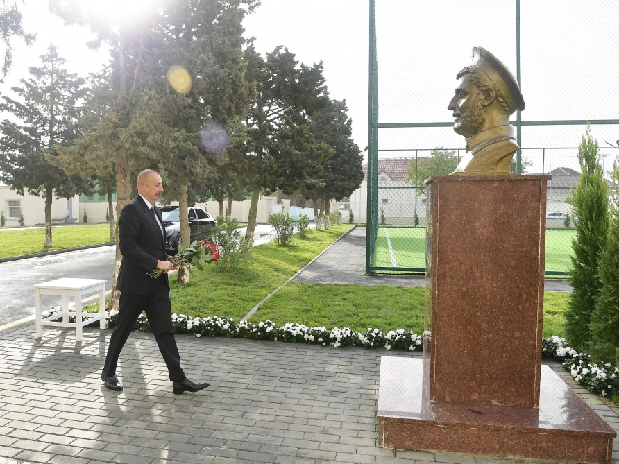 Ильхам Алиев принял участие в открытии школы имени Национального героя Альберта Агарунова - ФОТО