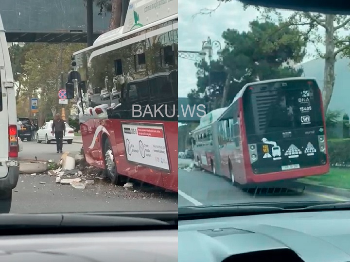 “BakuBus” avtobusu qəzaya uğradı
