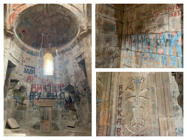 Армянские вандалы осквернили религиозный памятник в Гадруте – ФОТО