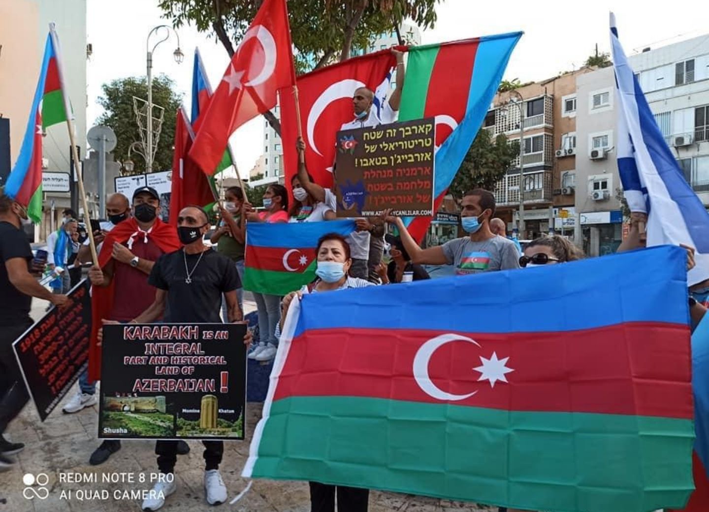 «Мы с тобой, Азербайджан!»: В Израиле прошел митинг против агрессии Армении – ФОТО