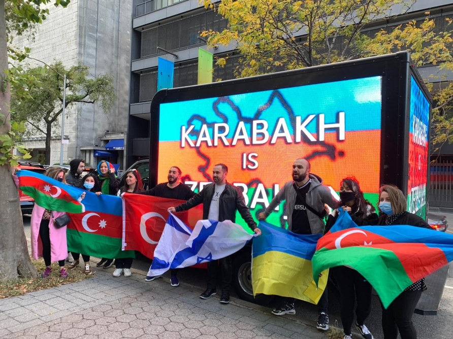 В США перед штаб-квартирой ООН прошла акция протеста против агрессии Армении – ФОТО - ВИДЕО