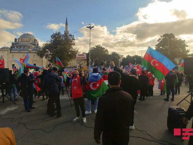 В Стамбуле прошла акция в связи с освобождением от оккупации города Шуша - ВИДЕО