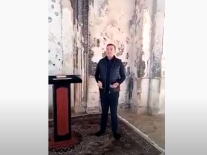 Мансум Ибрагимов исполнил азан в Агдамской мечети – ВИДЕО