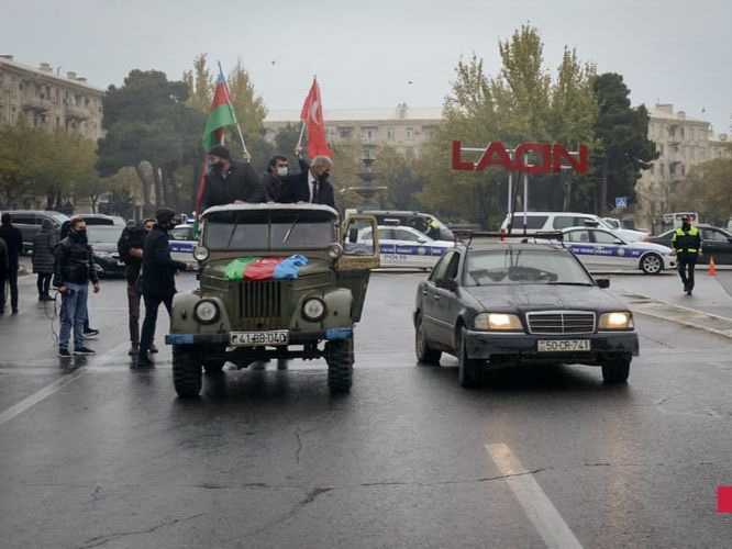 В Баку состоялся автопробег по случаю освобождения Лачина от армянской оккупации - ФОТО