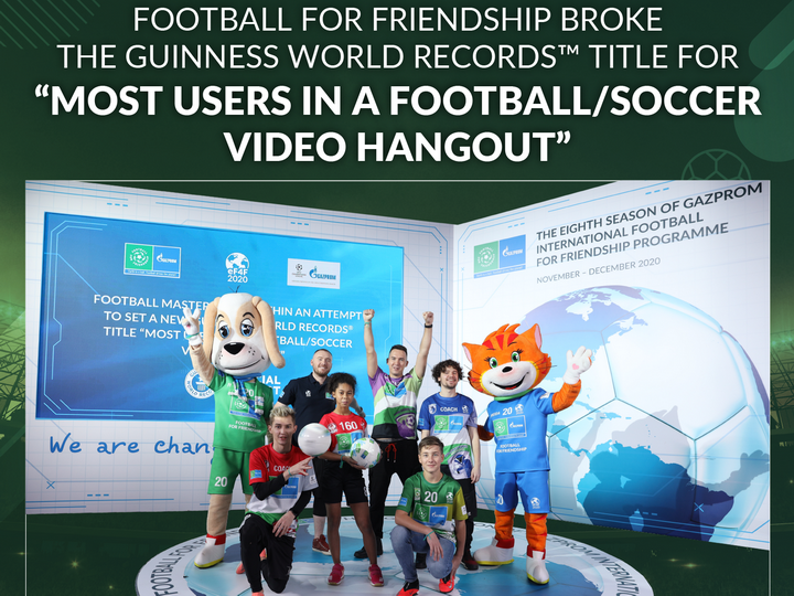 Юные футболисты из Азербайджана вместе со своими сверстниками из других стран в рамках программы «Футбол для дружбы» установили мировой рекорд