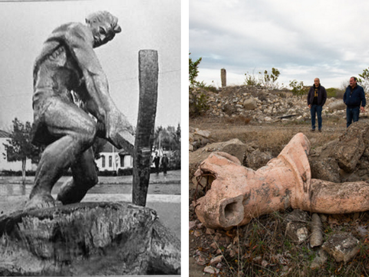 Культурный геноцид: Реза Дегати поделился снимками разрушенной скульптуры в Агдаме – ФОТО