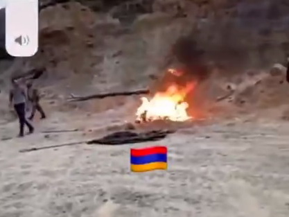 Армянские оккупанты подожгли тело убитого азербайджанского военнослужащего