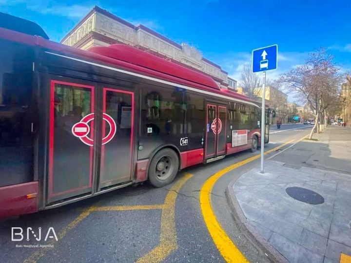 Bakıda daha bir avtobus zolağı yaradıldı - FOTO
