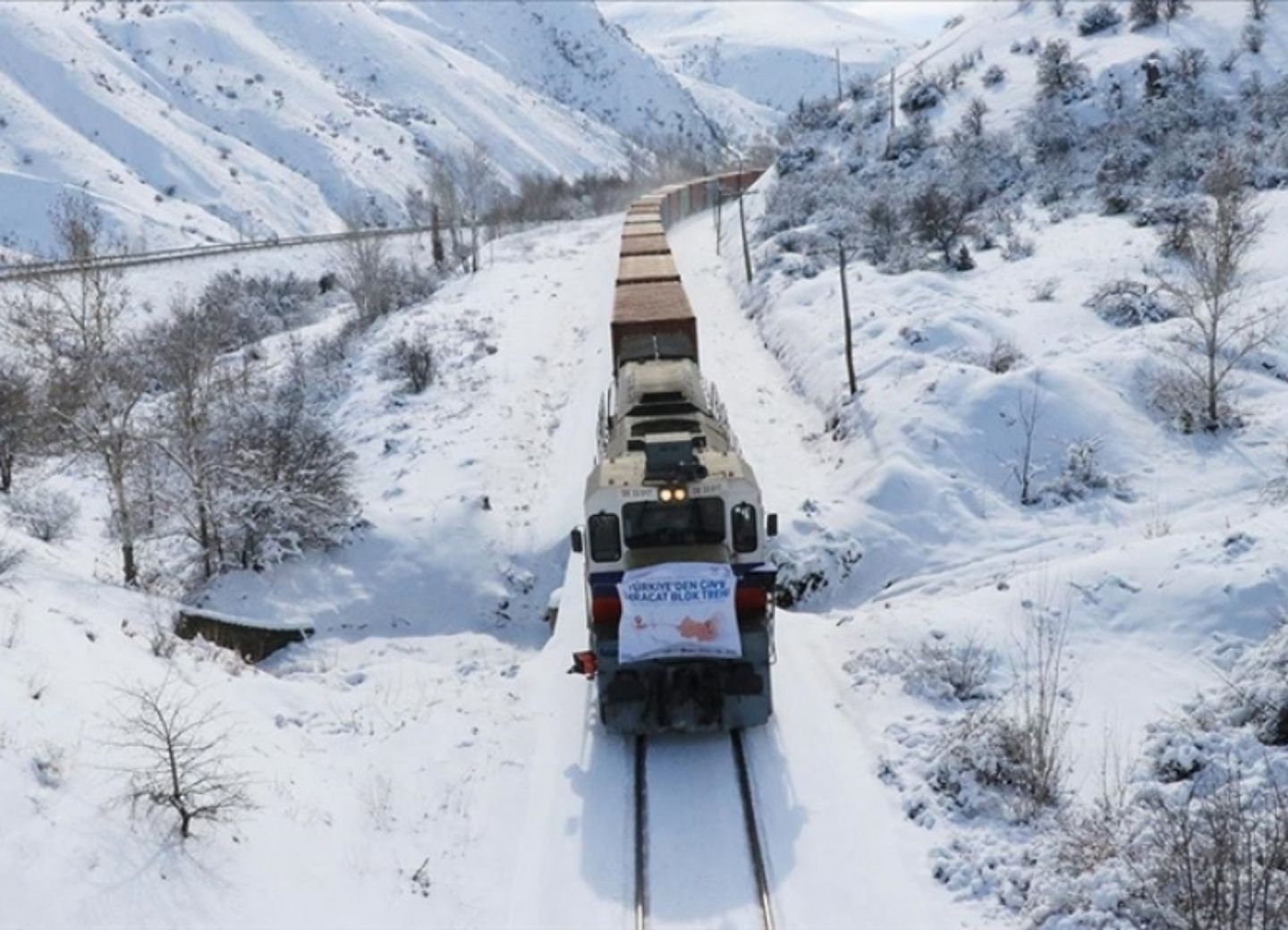 Поезд, следующий через Азербайджан в Китай, прибыл в Карс