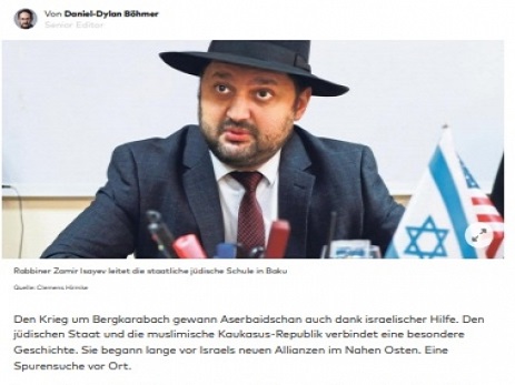 “Welt” nəşrində Azərbaycan-İsrail münasibətlərindən bəhs edən məqalə dərc olunub