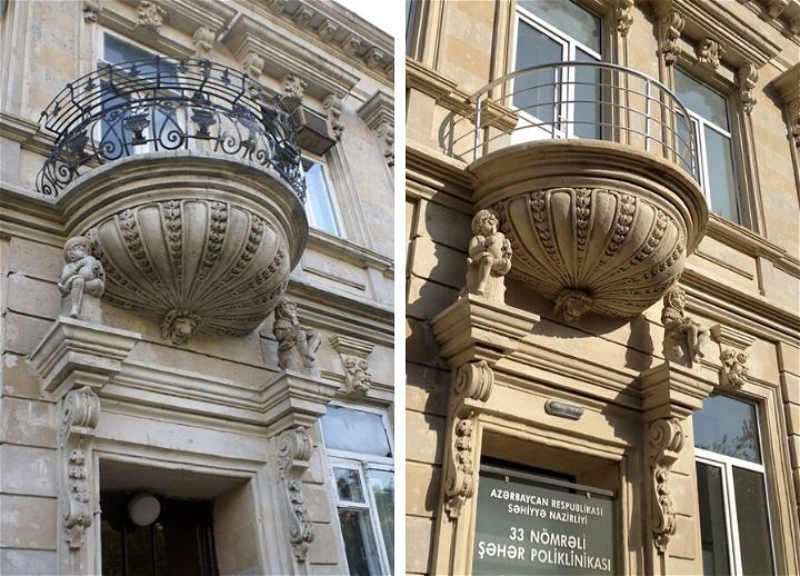 Бездарный ремонт исторического здания в Баку лишил его уникальных архитектурных элементов – ФОТОФАКТ