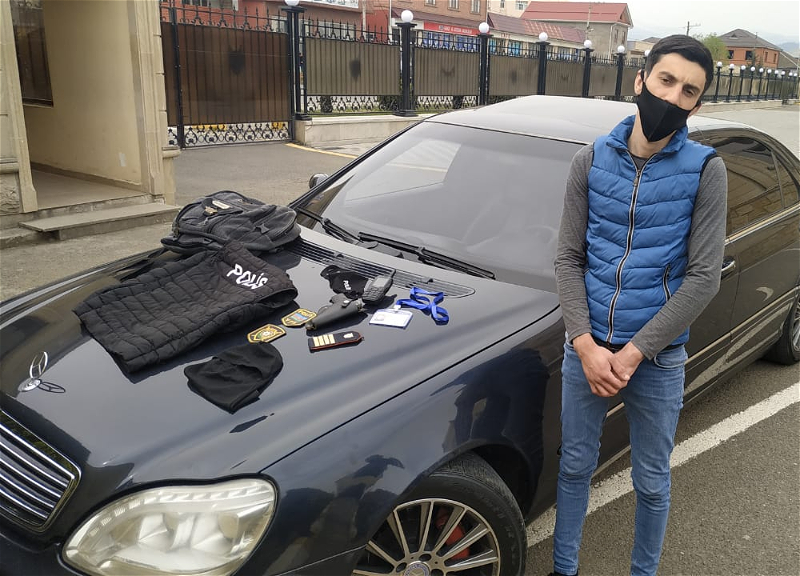 Игрушечный пистолет, погоны и маска POLIS: В Азербайджане задержан лже-полицейский – ФОТО