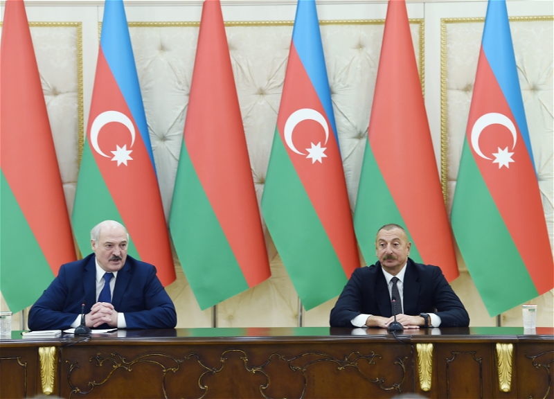 Президенты Азербайджана и Беларуси выступили с заявлениями для печати - ФОТО