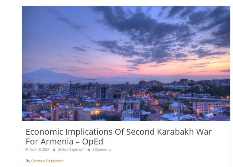 Eurasia Review: Вторая Карабахская война создала серьезные экономические проблемы для Армении