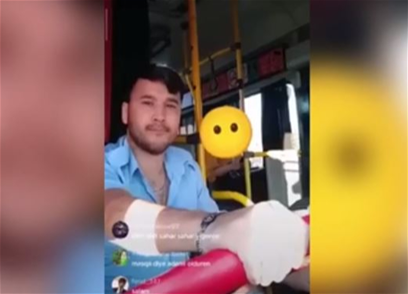 Водитель бакинского автобуса снял себя за рулём и выложил в TikTok - ВИДЕО