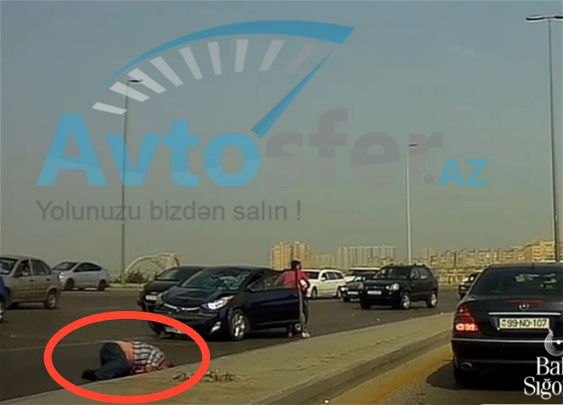 На бакинской трассе сбили мужчину: Трагедия и водителя, и пешехода – ВИДЕО