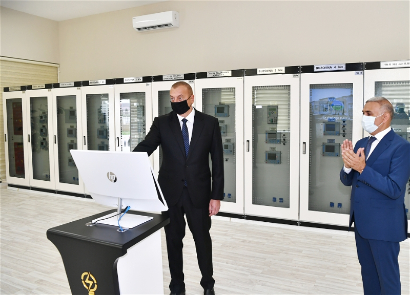 Ильхам Алиев принял участие в открытии подстанции «Бузовна-1» в Хазарском районе Баку - ФОТО