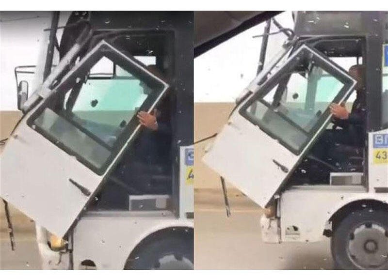 Qapını əlində aparan avtobus sürücüsü ilə bağlı BNA-dan açıqlama