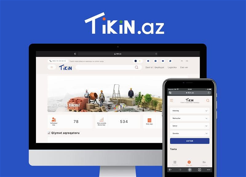 Tikin.az предлагает бесконечное количество услуг и строительных материалов на строительном рынке