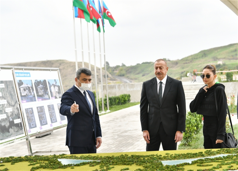 Президент Ильхам Алиев и первая леди Мехрибан Алиева посетили Физулинский район