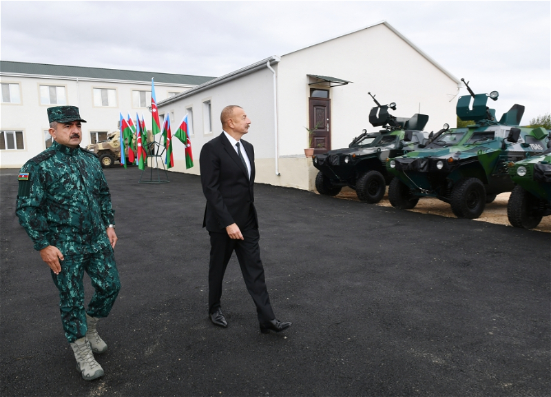 Ильхам Алиев ознакомился с комплексом военной части Госпогранслужбы в Зангиланском районе - ФОТО