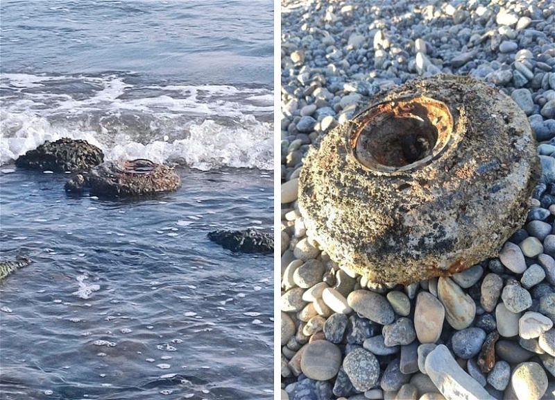 МЧС: В Лянкяране в Каспийском море обнаружена противотанковая мина - ФОТО - ВИДЕО