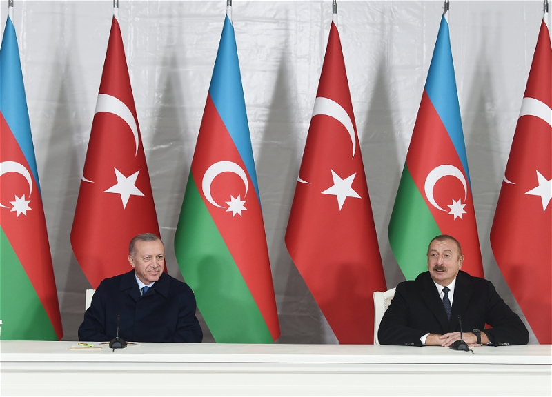 Президенты Азербайджана и Турции выступили с заявлениями для прессы - ФОТО – ВИДЕО