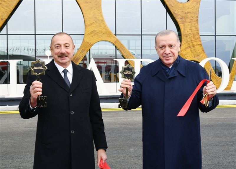Azərbaycan və Türkiyə prezidentləri Füzuli Beynəlxalq Hava Limanının rəsmi açılışını ediblər - FOTO - YENİLƏNİB