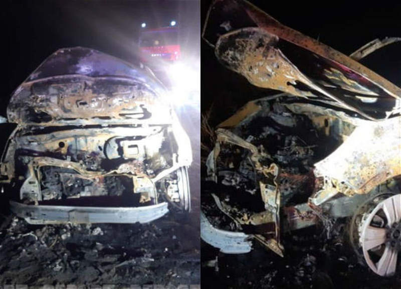 В Сабирабадском районе в сгоревшем автомобиле обнаружен труп мужчины