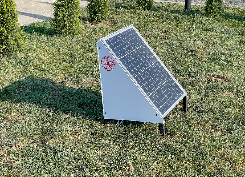 При освещении Агдамского промпарка используются солнечные панели местного производства - ФОТО