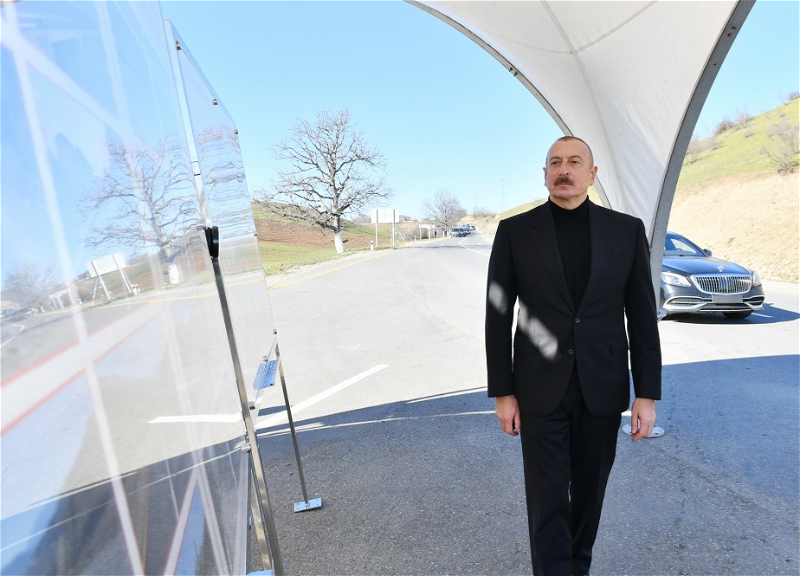 Президент Ильхам Алиев принял участие в открытии автомобильной дороги Губа-Гонагкенд – ФОТО