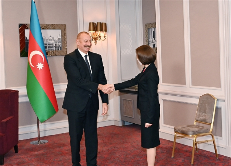 Ильхам Алиев встретился в Брюсселе с Президентом Молдовы - ФОТО