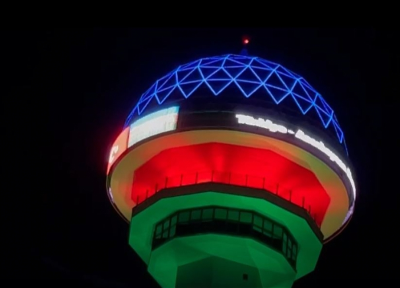 Башня Атакуле в Анкаре вновь окрасилась в цвета азербайджанского флага